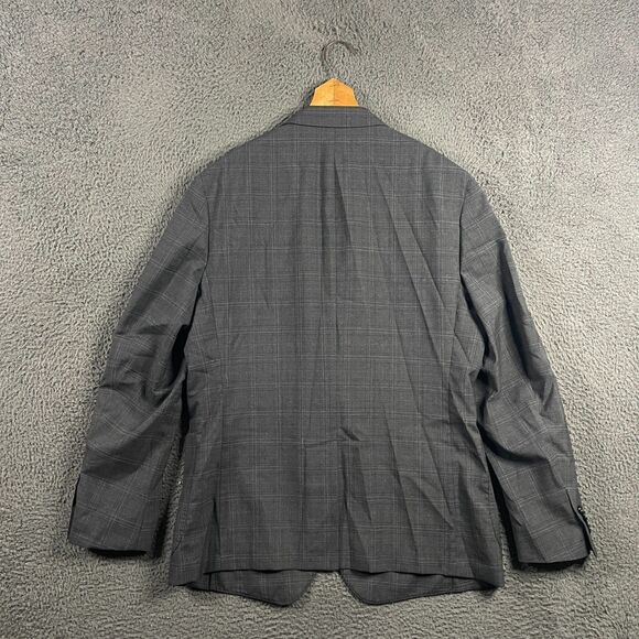 Banana Republic Sport Coat Mens 44R Gray Plaid Performance Wool Lightweight - Picture 10 of 16